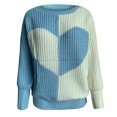 thumbnail image 4 of LYXSSBYX Women Fall Sweaters for Women 2022 Hot Sale Clearance Women's Casual Long Sleeve Loose O-Neck Heart Pattern Sweater Pullover, 4 of 5