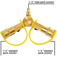 thumbnail image 3 of 1/4" RV Propane Quick Connect Y Splitter Adapter with Shutoff Valve for RV Trailer and Quick Connect Propane Hose Connect to Motorhome Tabletop Grill, 2 Way 1/4 inch Quick Disconnect Kit, 3 of 7