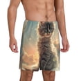 thumbnail image 2 of Pofeuu Sunshine Cloud Kitten Print Men's Soft Woven Elastic Waistband Sleep Pajama Short-XX-Large, 2 of 6