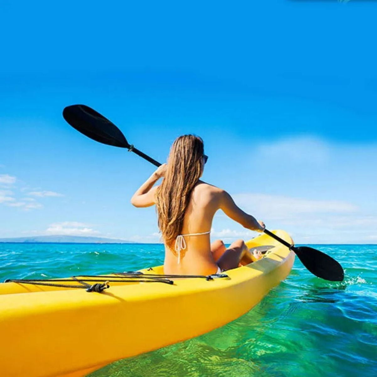 LUVCMFT 87inch Aluminum Kayak Canoe Paddle Double-Ended Detachable Canoe Paddle Boat Oars Green
