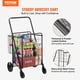 thumbnail image 2 of VEVOR Carro de la compra plegable VEVOR, carro de supermercado gigante con cestas dobles, ruedas giratorias de 360°, carro utilitario de servicio pesado, carro utilitario de gran capacidad de, 2 of 9