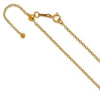 1/20 14k Gold Filled 1.70mm Adjustable Cable Chain Necklace 22 Inch Chain Necklace for Women and Men