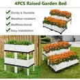 thumbnail image 3 of ZOPan Raised Garden Bed, Set of 4 Planter Raised Beds Kits with Drain Holes for Fruit Flowers Vegetables, Outdoor Elevated Planting Box for Lawn Patio Balcony, Easy Assembly, Rattan-Like Look, White, 3 of 9