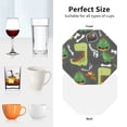 thumbnail image 6 of Lsque Cartoon Dinosaurs Pattern 4" Drink Coasters Set of 4, PVC Leather Absorbent Coasters, Table Coaster Set Decorative Coffee Cup Coasters Housewarming Gift -Octagon, 6 of 6