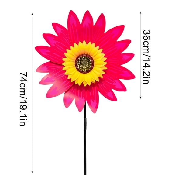 Dvruxg Sunflower Wind Spinners with Stakes Wind Spinners Lawn Pinwheel Sunflower Windmill Outdoor Multicolor Pinwheels for Yard Decoration