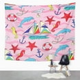 thumbnail image 2 of UFAEZU Anchor Nautical for Summer Holidays Travel Marin and Ocean Wall Art Hanging Tapestry Home Decor for Living Room Bedroom Dorm 51x60 inch, 2 of 2