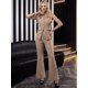 thumbnail image 2 of Conjunto Fashion 2 Piezas, Top Sin Mangas con Botones y Pantalón Ajustado con Corte Flare para Mujer, 2 of 5