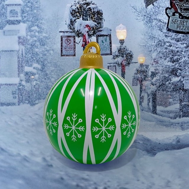 Bolas inflables de Navidad para decoración navideña, adornos inflables navideños para exteriores, de PVC grueso de 25 pulgadas, para fiestas navideñas.