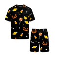 thumbnail image 6 of Mens Pajamas Set Halloween Soft Short Sleeve Pjs Pumpkin Pajamas 2 Piece Sleepwear Mens Loungewear Sets Summer with Pockets, 6 of 7