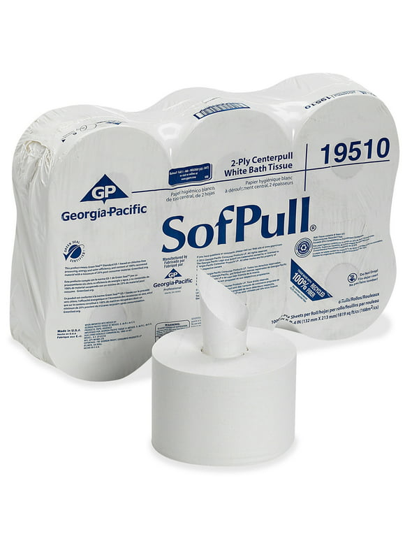 Georgia-Pacific Sofpull Centerpull Toilet Paper, 19510, 6 Rolls per Case