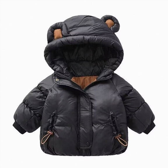 Ymyiu Toddler Girl Coat Baby Boys Girls Winter Coats Hoods Light Puffer Down Jacket Outwear 2T 3T(Black, 2-3 Years)