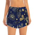thumbnail image 2 of Vsdgher Vintage Golden Butterfly Print Women's Running Double Layer Shorts High Waisted with Pockets Elastic Yoga Workout Athletic Gym Sports, 2 of 8