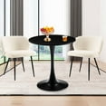 thumbnail image 2 of Round Dining Table, 27.6" Tulip Kitchen Round Dining Table for 1-2 People with Metal Pedestal Base and MDF Tables Top, Mid-Century Tables for Home, Dining Room, Cafe, Black, 2 of 14
