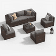 thumbnail image 3 of Dateyes 7-Piece Outdoor Patio Sectional Sofa Set, All-Weather Wicker Rattan Furniture with Coffee Table & Waterproof Cover (Grey), 3 of 8