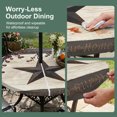thumbnail image 5 of Round Outdoor Tablecloth with Umbrella Hole and Zipper, Texas Star Brown Tablecloth with Elastic Waterproof, Farmhouse Berry Wooden Vintage Patio Table Covers for 55" - 60" Picnic Pool Tables, 5 of 9