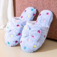 thumbnail image 1 of Pantuflas de algodón cálidas para el hogar con piso de madera y lazo para mujer Baotou de invierno para niña, 1 of 6