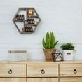 thumbnail image 7 of 2x Floating Wall Hexagon Shelf Hanging  Shelving Storage Display Rack Home Decor, 7 of 7