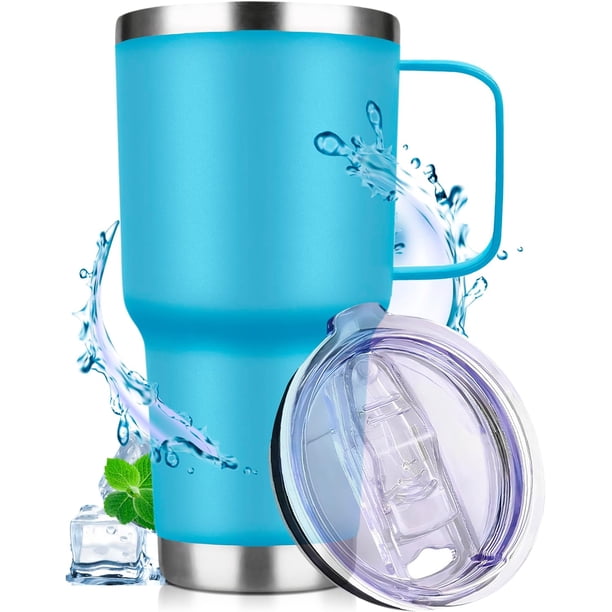 Termo De Acero Inoxidable Tipo Yeti 30 Oz Para Bebidas Frias O Calientes Aislamiento De Doble Pared (azul claro )