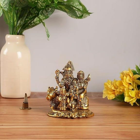 AVOKA Lord Shiv Family Idol for Mandir Pooja | Religious Idol Figurines | Shiv parivar murti | car Dashboard