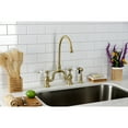 thumbnail image 4 of Kingston Brass KS7797PLBS English Country Two-Handle 3-Hole Deck Mount Bridge Kitchen Faucet with Brass Side Sprayer in Brushed Brass, 4 of 8