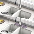 thumbnail image 4 of Pofeuu Purple Floral Gingham Check Plaid Print Splash Guard for Sink Faucet Sink Gadgets-Splash Guard Behind Faucet Drip Catcher for Kitchen, Bathroom,Sink Mat, 4 of 7