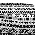 thumbnail image 3 of Striped Pouf Cover with Zipper, Trippy Mystic Aztec Culture Antique Aged Folk Old Bohemian Print, Soft Decorative Fabric Unstuffed Case, 30" W X 17.3" L, Black White, by Ambesonne, 3 of 5