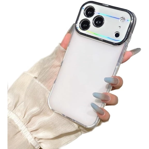 Solid Color Laser Camera Protect Phone Case for iPhone (White,iPhone 17)
