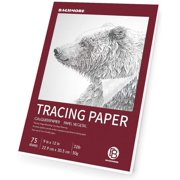 Bachmore 9 x12 Artist s Tracing Paper Pad, 75 Sheets Translucent Tracing Paper for Pencil, Marker and Ink - Trace Images, Sketch, Preliminary Drawing, Overlays 32 LB / 50 GSM