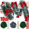 thumbnail image 2 of Cinta de oropel con lazo navideño de 10/2 m, guirnalda para hacer tú mismo, adorno colgante para árbol de Navidad, cintas verdes, colgante para boda, fiesta, decoración del hogar, 2 of 5