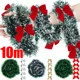 thumbnail image 2 of 10/2M Christmas Bow Tinsel Ribbon DIY Garland Xmas Tree Hanging Ornament Green Ribbons Pendent Wedding Party Home Decoration, 2 of 5
