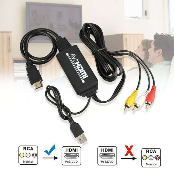Rca To Hdmi Converter Amtake Plug And Play 1080p Rca Composite Cvbs Av To Hdmi Video Audio Converter Adapter For N64 Wii Ps2 Ps3 Vhs Vcr Xbox Dvd Pc Laptop Walmart Com