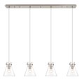 thumbnail image 3 of Innovations Lighting  Newton Cone - 4 Light 8" Cord Hung Linear Pendant Clear/Brushed Satin Nickel, 3 of 5