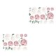 thumbnail image 3 of Toystoory Pegatina de pared de flores de peonía, calcomanía de arte de hojas adhesivas DIY, decoración del hogar para dormitorio, sala de estar Rosa claro 2piezas, 3 of 6