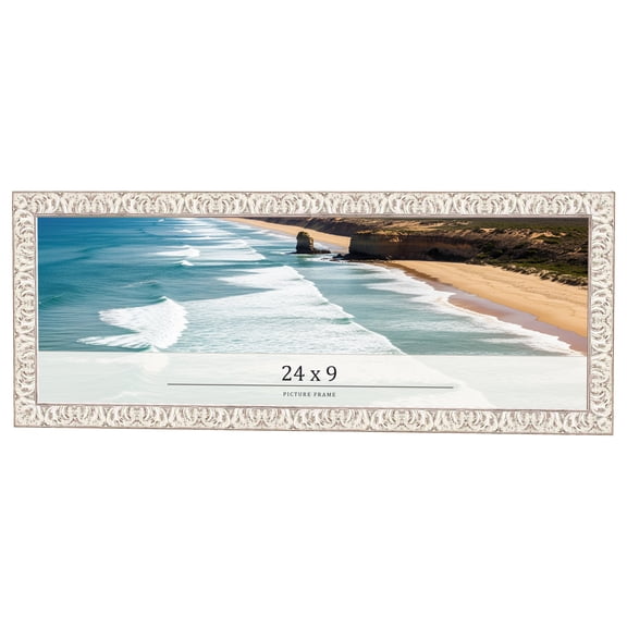 24x9 Frame White Real Wood Picture Frame Width 1.5 inches | Interior Frame Depth 0.5 inches |