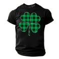 thumbnail image 2 of lcziwo St Patricks Day Shirts for Men Lucky Four Leaf Clover Graphic Tees Irish Trendy Short Sleeve Pullover Tops Crew Neck Regular Fit Fitness T Shirts Vacation Sale,Black,L, 2 of 6