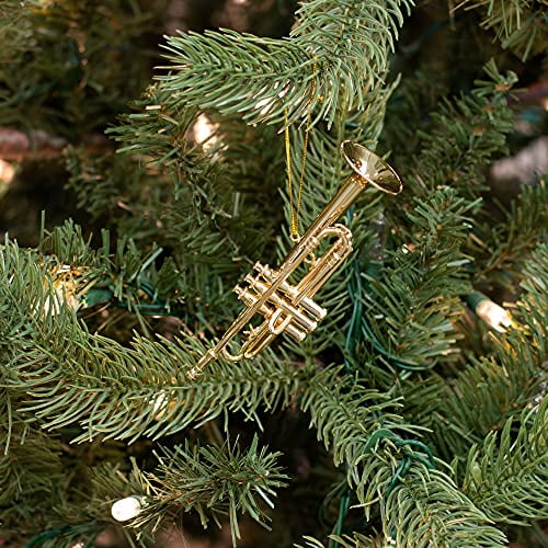 Details about   Realistic Gold Trumpet Christmas Ornament NIB 3.5" Tall by Broadway Gifts 