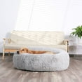 thumbnail image 6 of HACHIKITTY Calming Donut Dog Beds Cuddler, Dog Beds for Medium Large Dogs, Indoor Dog Calming Beds Large, Gray, 36"X36", 6 of 7