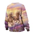 thumbnail image 6 of Yuyamidu Lavender Horse Casual Crew Neck Sweatshirt Soft Comfy Long Sleeve Pullover Oversized Tops with Pockets Women's Novelty Sweatshirts Hoodie Cycling Volleyball Jogging Clothes S-3XL, 6 of 7