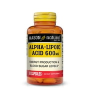 Mason Natural Alpha-Lipoic Acid 600 mg - Brain Health, Blood Sugar, Weight Management, 30 Capsules