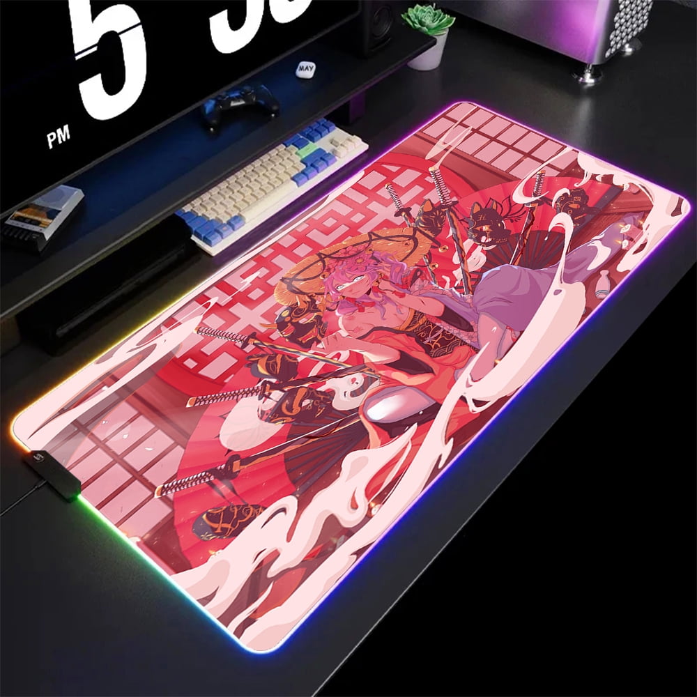 Yuki Aim Gaming Mouse Pad RGB Non-slip Anime Large LED Mousepad