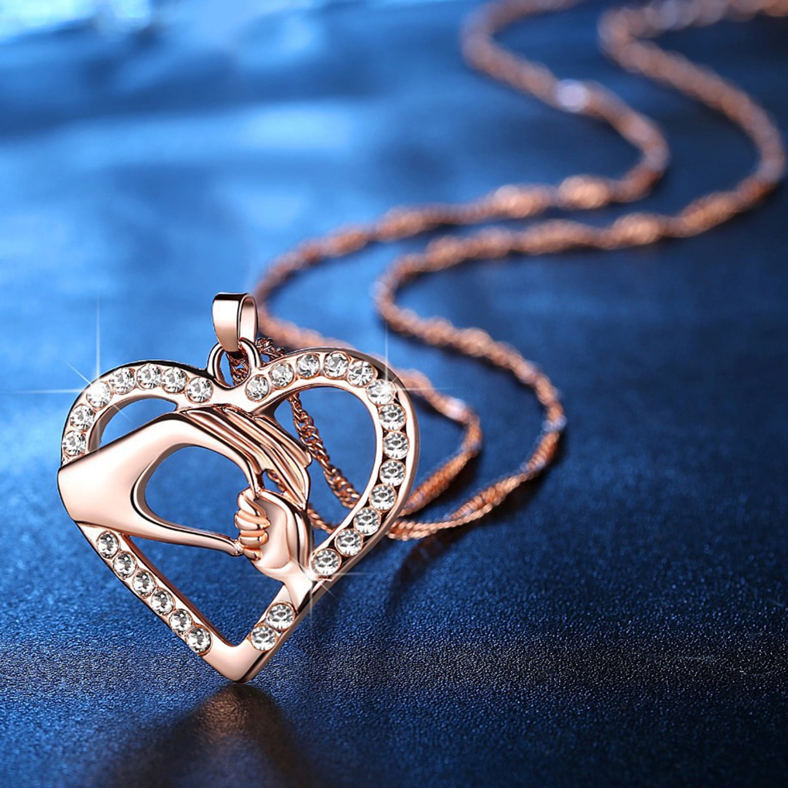 Mum Daughter Heart-shaped Necklace Set - Temu