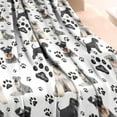 thumbnail image 3 of Schnauzer Dog and Footprints Blanket,Comfortable Soft Flannel Throw Blanket,All Season,Warm Lightweight Blankets for Sofa Bed Couch Living Room Chair,40"x50", 3 of 4