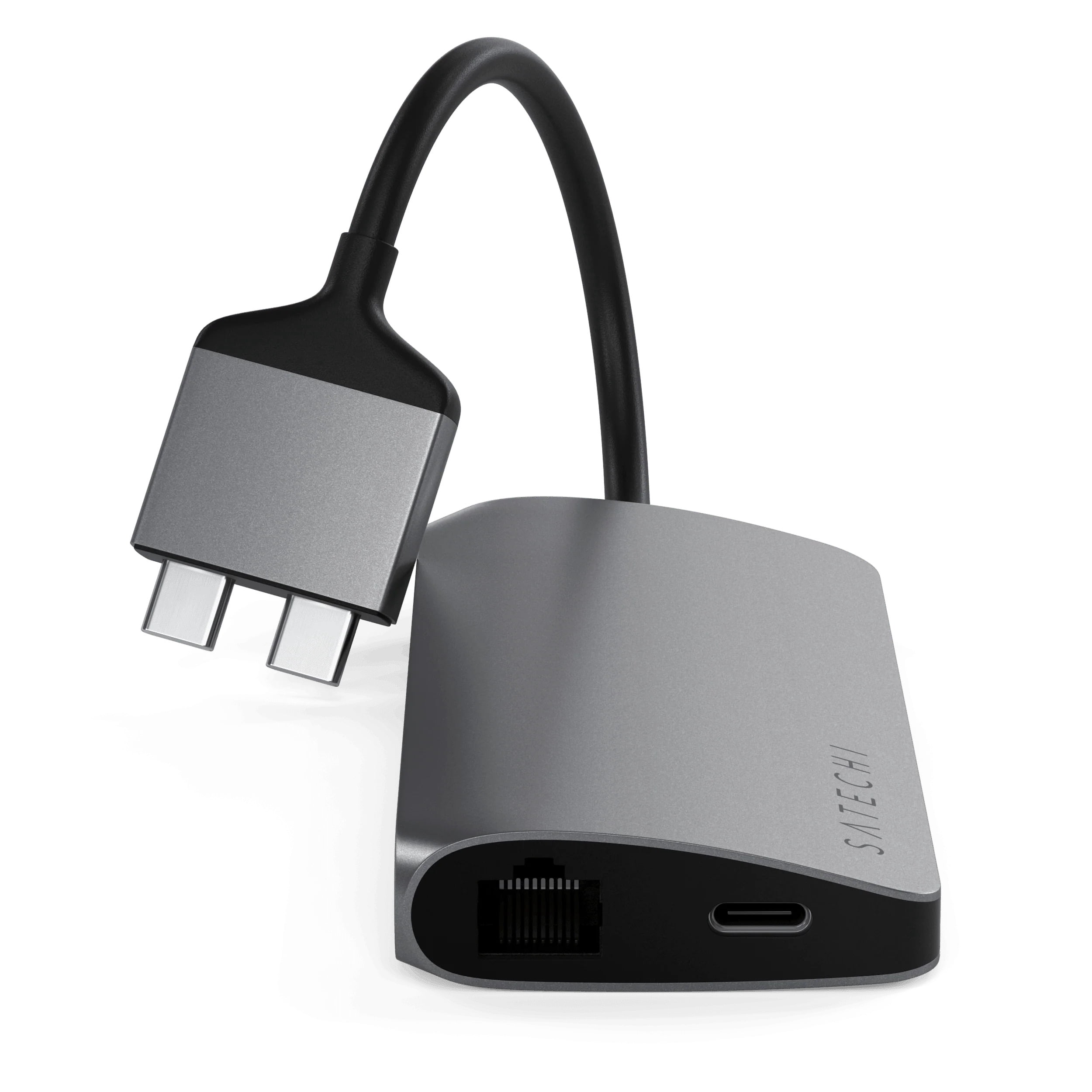Satechi USB Type-C Dual Multimedia Adapter for Select Apple MacBooks and Mac Mini, Space Gray