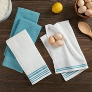 Mainstays 4-Pack 16 in x 26 in Woven Kitchen Towel Set, Topaz