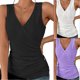 thumbnail image 3 of Women's Sleeveles T-shirt Versatile Waist-skimming V-neck Top Soft Skin-friendly Summer Top, 3 of 5