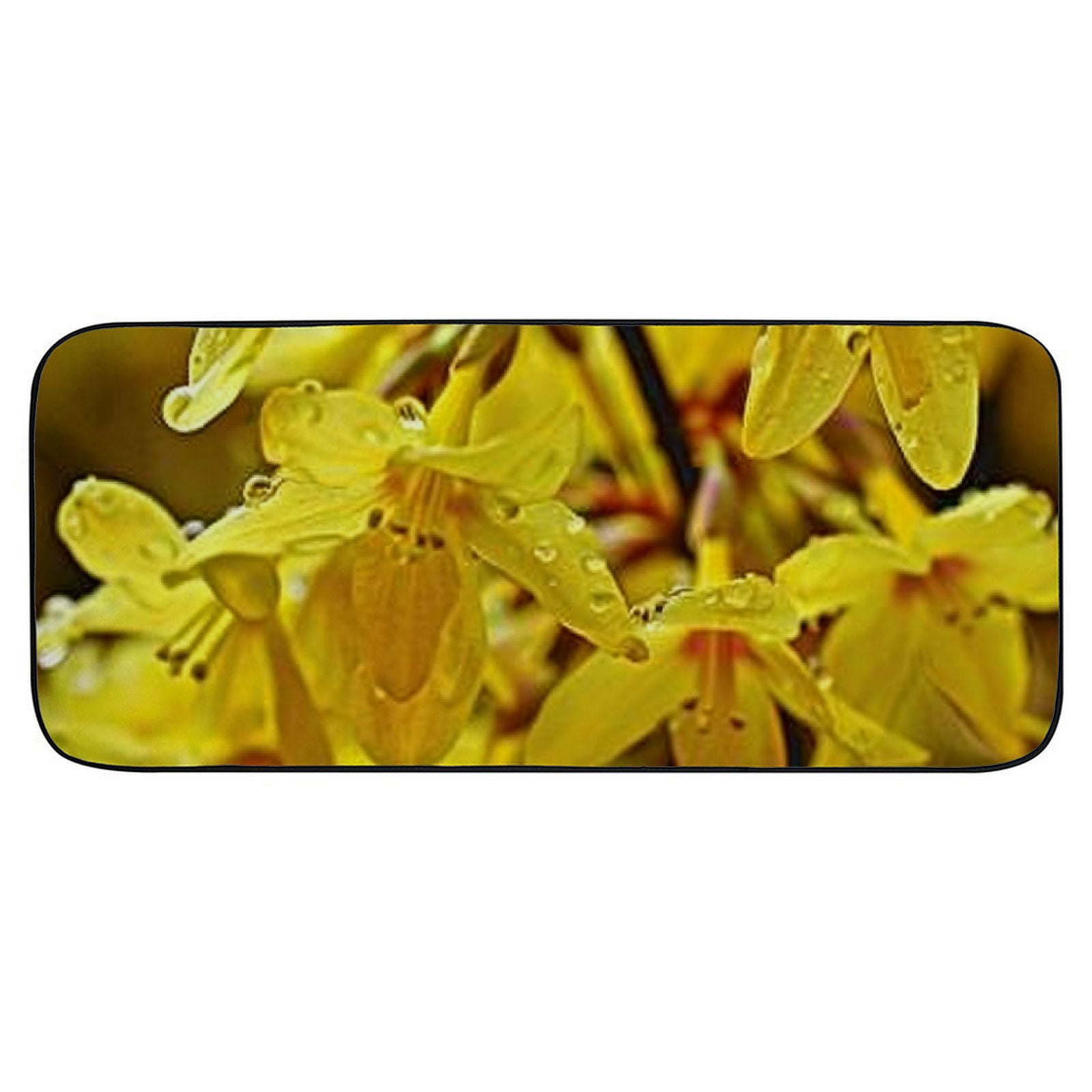 PHYHOO Decorative Door Mat, Door Mat with Non-Slip Rubber Backing, Easy Cleaning, Traps Dirt, Rug for Entry, Patio, Garage - Forsythia Flowers Yellow Bush Beautiful Spring  19.68*47.24 in