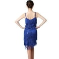 thumbnail image 4 of Vestido de baile latino Strade Fareast Limited, Con flecos y lentejuelas, Azul, M, 4 of 8