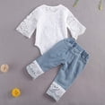 thumbnail image 3 of Baby Girl Clothes Outfits Toddler Infant Baby Romper Top+Jeans Clothing Set, 3 of 7