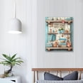thumbnail image 3 of JEUXUS Bathroom Picture For Wall Rustic Bathroom Canvas Wall Art Blue Bathroom Pictures Beach Theme Bathroom Signs Painting Home Decorations For Bathroom Framed Ready To Hang 16x20 inch, 3 of 4