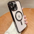 thumbnail image 3 of for iPhone 16 Pro Max MagSafe Case with Camera Lens Protector,Full Protection Clear Magnetic Case Compatible with MagSafe Elegant Anti-Scratch Case Cover for iPhone 16 Pro Max Black, 3 of 16